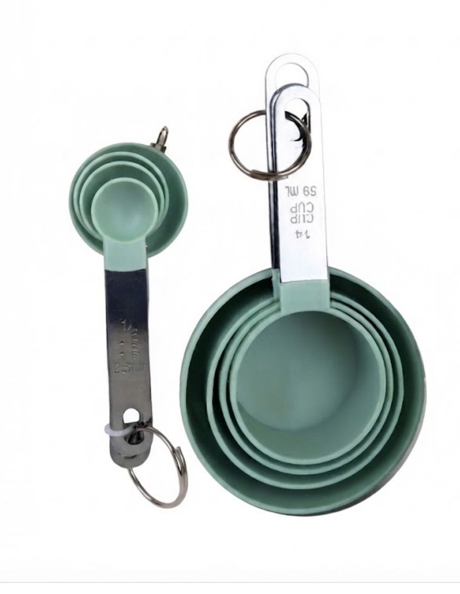 Set de 8 medidoras turquesa con metal