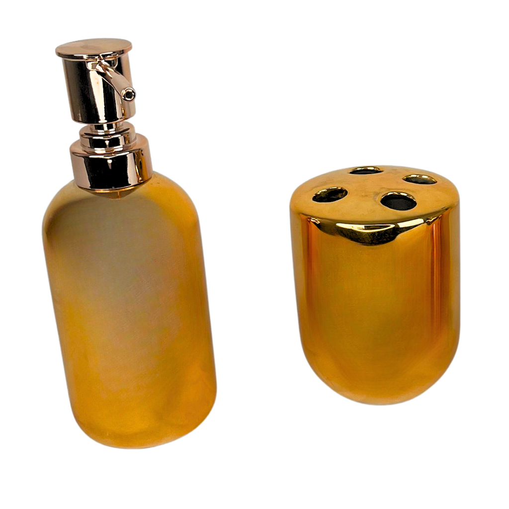 Set para baño 4 piezas dorado