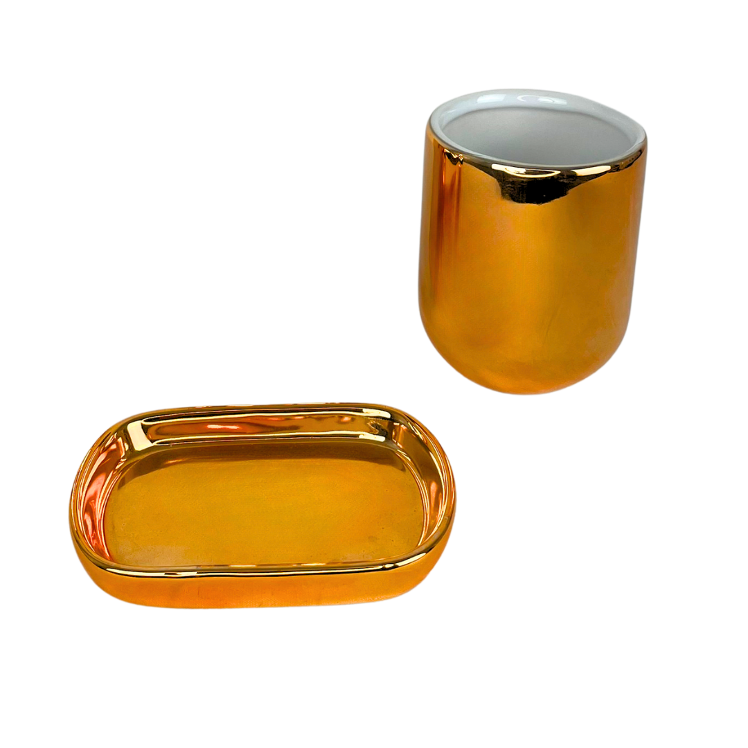Set para baño 4 piezas dorado