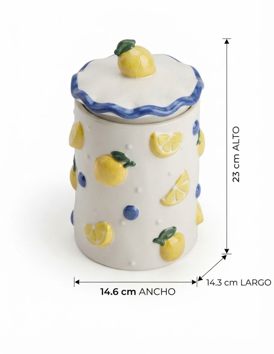 Recipiente de cerámica limones