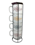 Set de 4 tazas diseño girasol