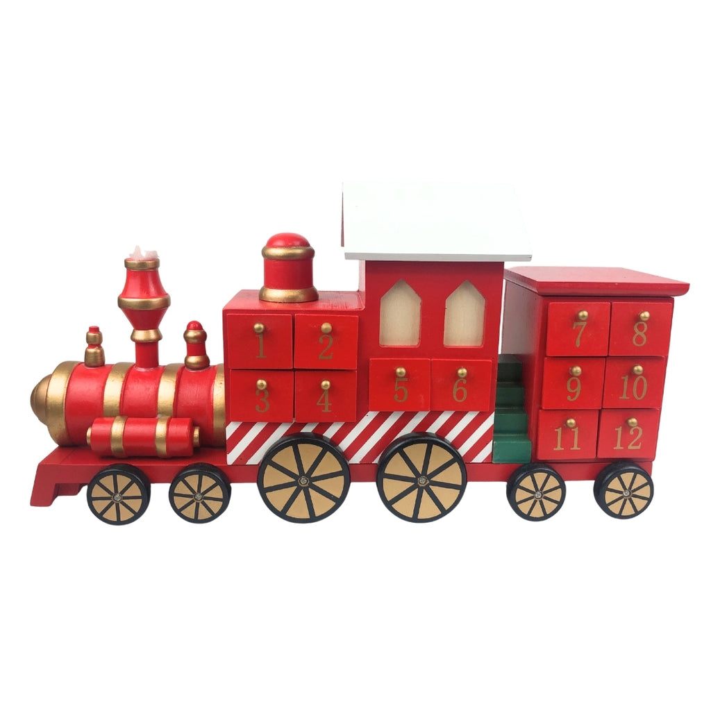Calendario de adviento tren navideño
