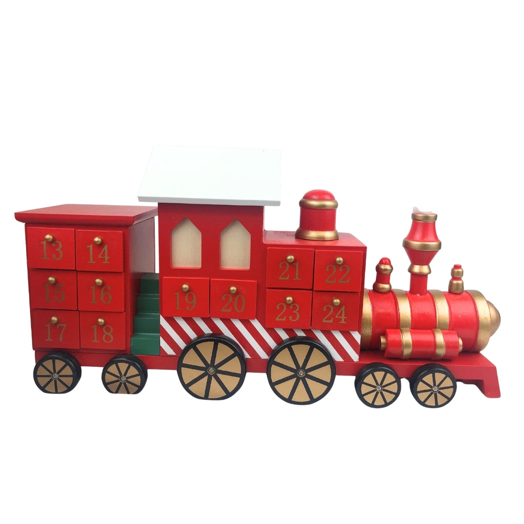 Calendario de adviento tren navideño