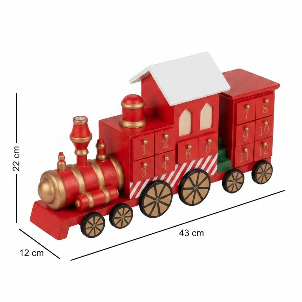 Calendario de adviento tren navideño