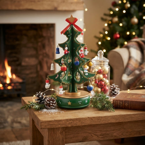 Árbol de navidad de madera cascabel