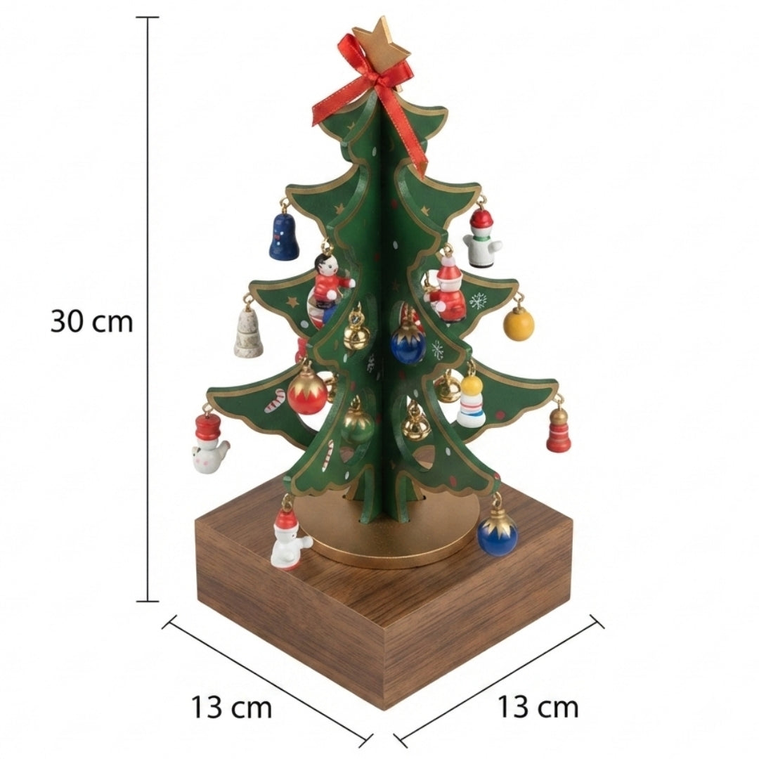 Árbol de navidad de madera cascabel