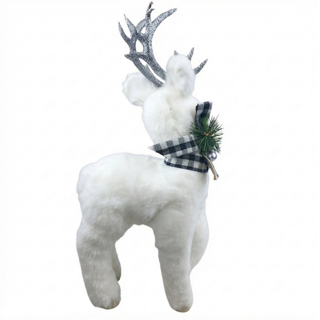 Figura decorativa navideña reno plateado 40cm