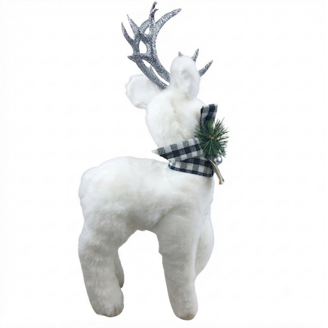 Figura decorativa navideña reno plateado 40cm
