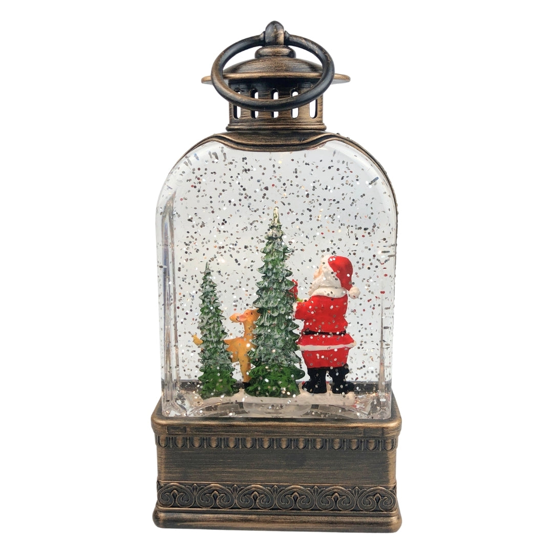 Linterna navideña circular Santa Claus
