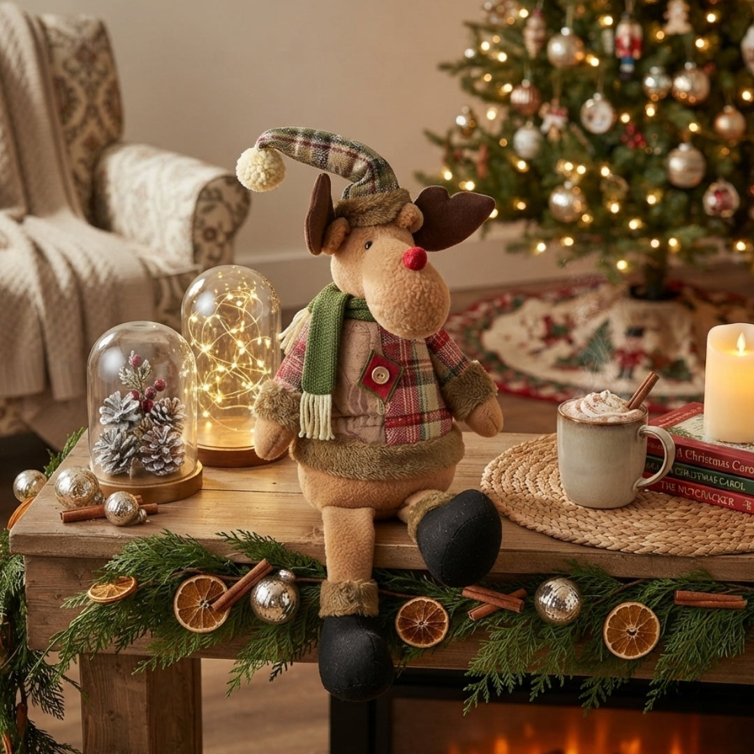 Reno navideño rústico extensible