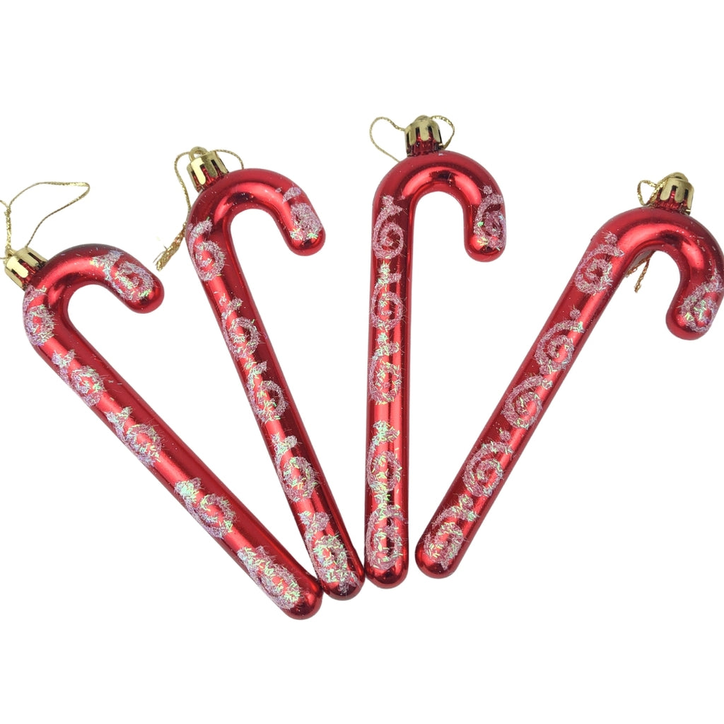 Juego de 4 adornos navideños caramelo espiral