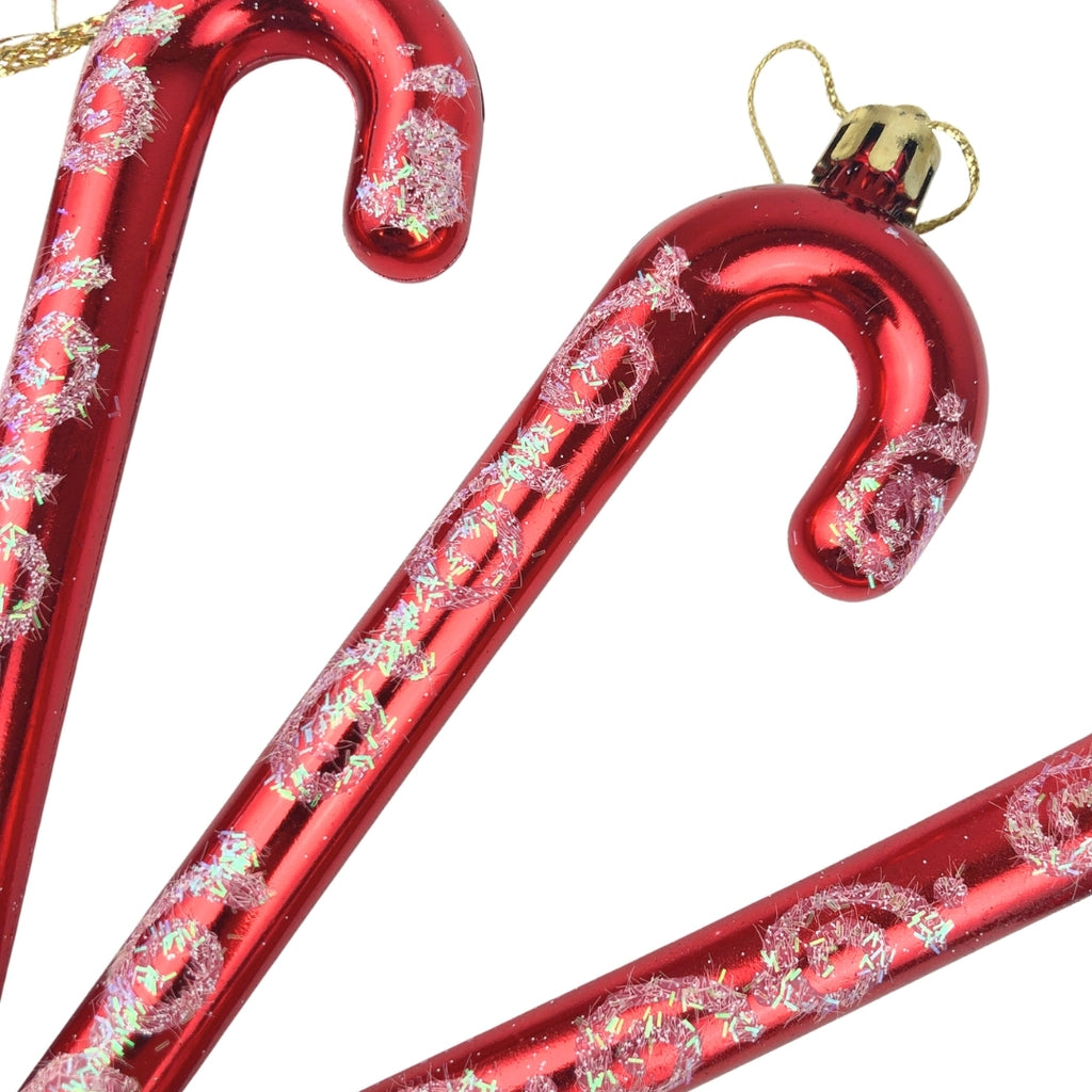 Juego de 4 adornos navideños caramelo espiral