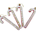 Juego de 4 adornos navideños caramelo blanco