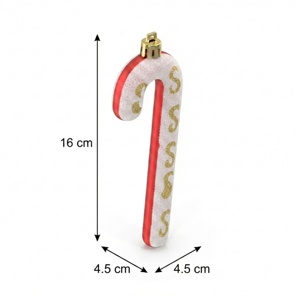 Juego de 4 adornos navideños caramelo blanco