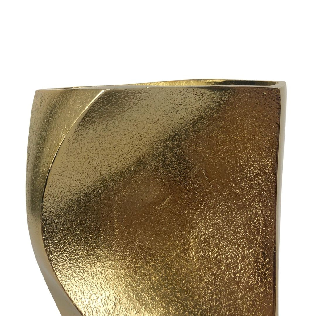 Jarrón ondulado dorado chico