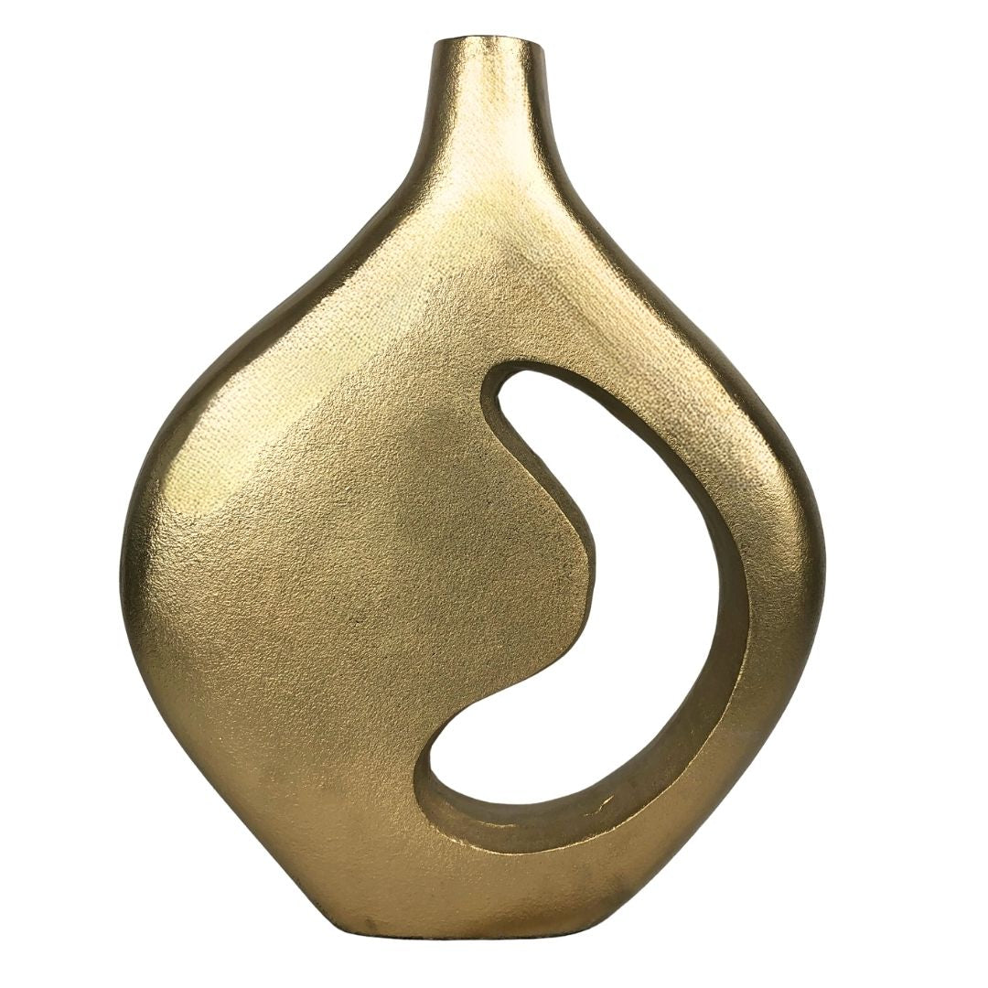 Jarrón Decorativo Escultural Dorado chico