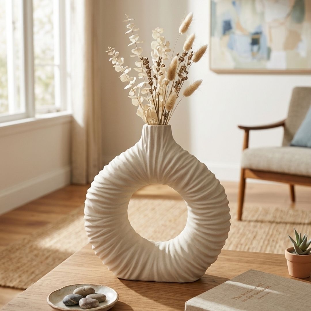 Jarrón decorativo circular