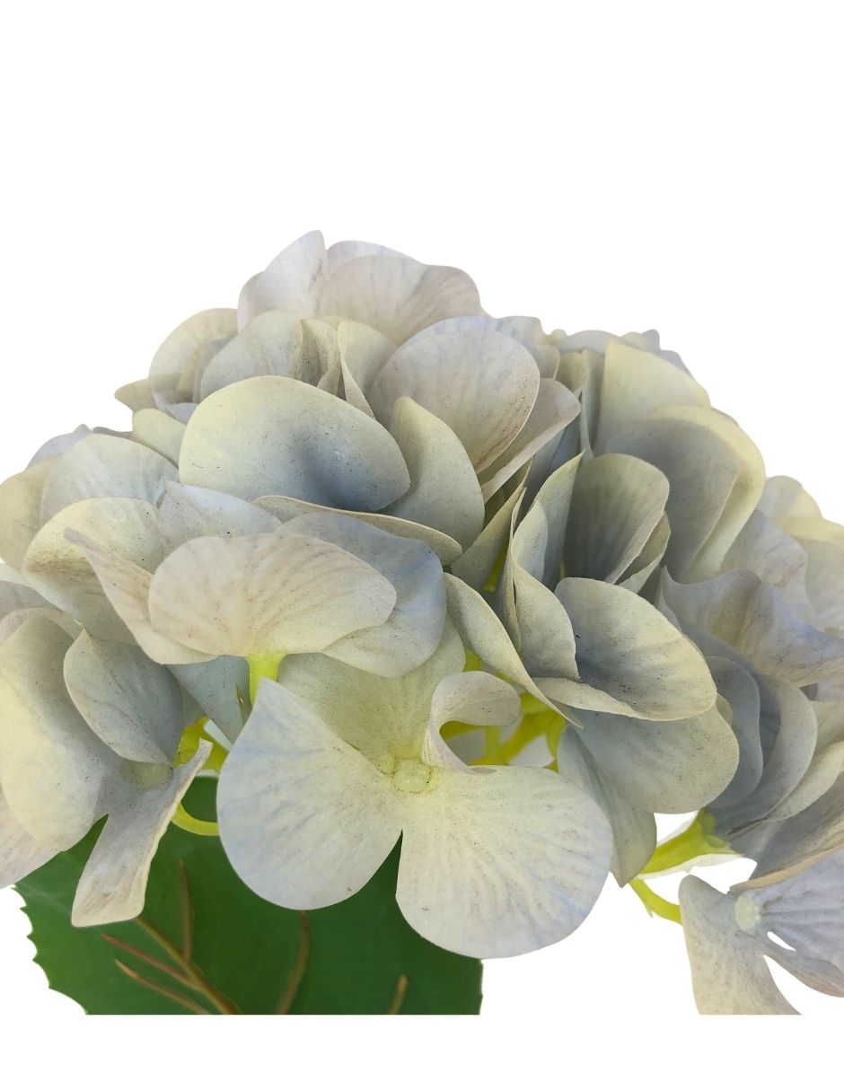 Rama artificial hortensia gris difuminado