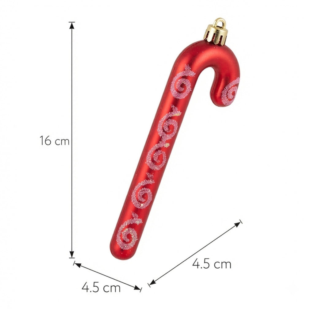 Juego de 4 adornos navideños caramelo espiral