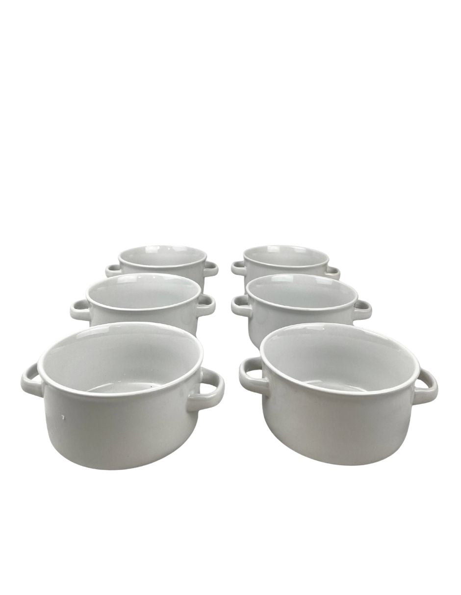 Set de 6 recipientes blanco