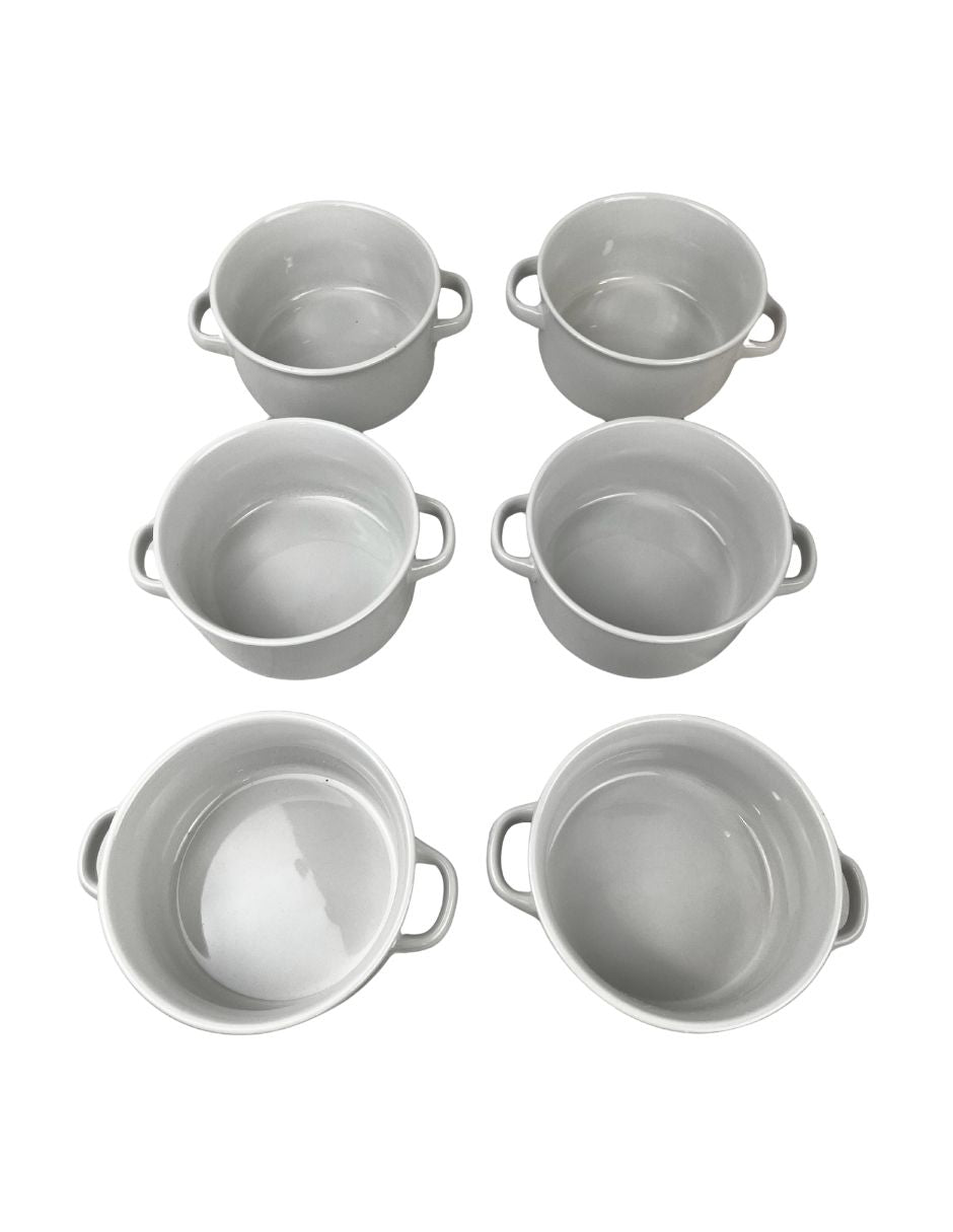 Set de 6 recipientes blanco