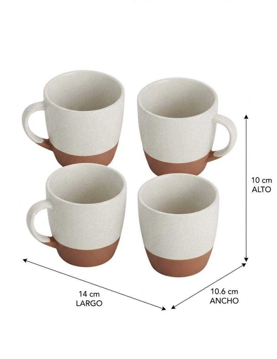 Set de 4 tazas efecto granito